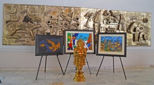 also india an art show in hotel lobby