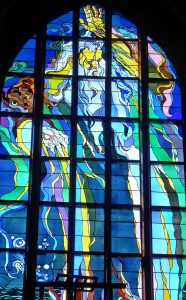 a tiny piece of the amazing art deco stained glass